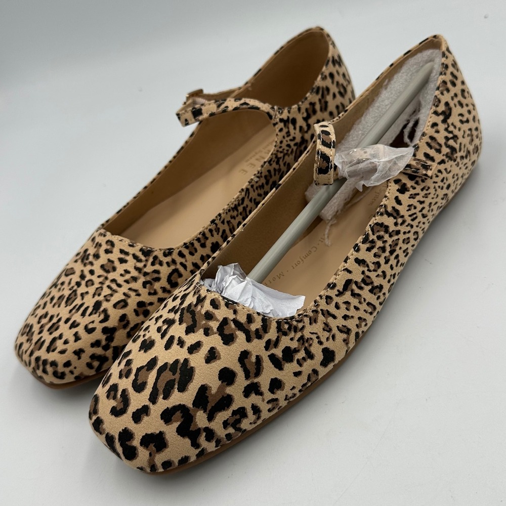 Journee Collection Carrie Leopard Mary Jane Flats Womens 7 Animal Print Coquette